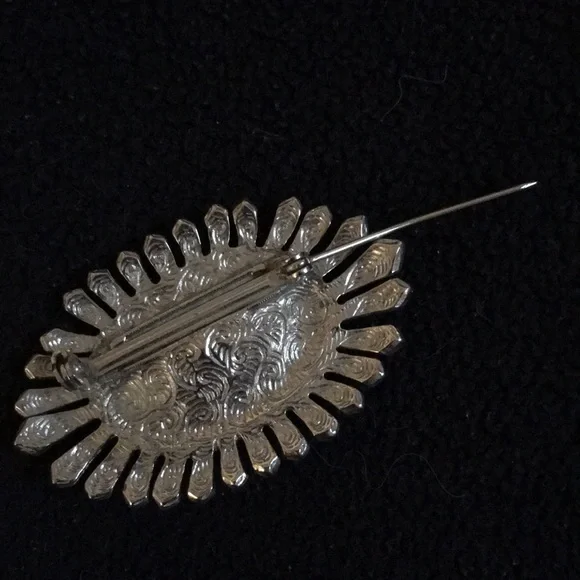 Vintage pink brooch with rhinestones - Picture 4 of 6